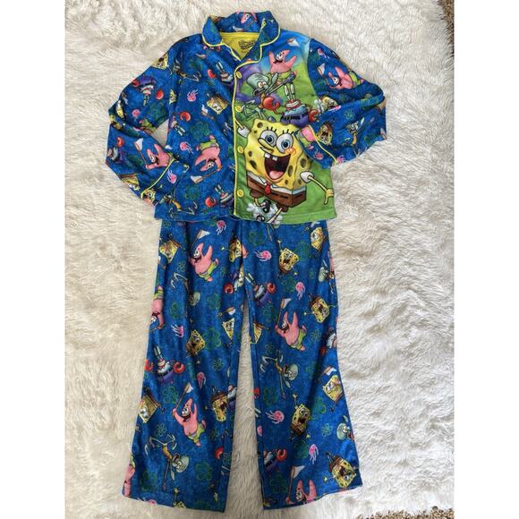 Sponge Bob Squarepants kids sz. 8 two pc. pj set. Adorable, soft, grt. shape - Picture 1 of 15